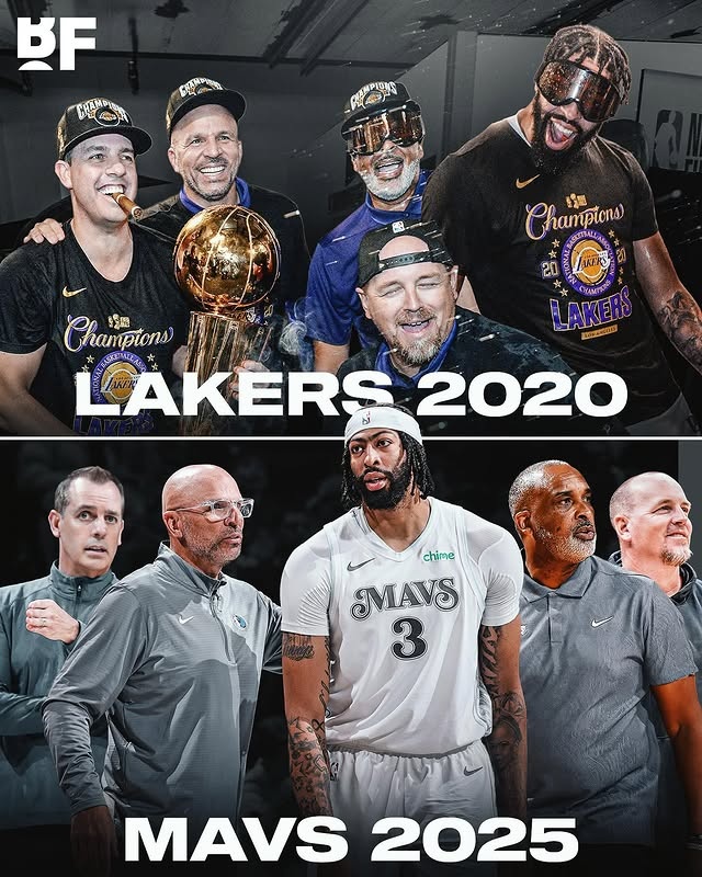 老熟人聚会😀湖人20冠军阵容中浓眉+4个教练组成员现都在独行侠